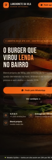 Lanchonete da Vila — modelo Premium